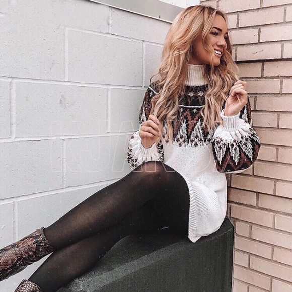 Fair Isle Nordic Sweater Dress - Picture 3 of 8